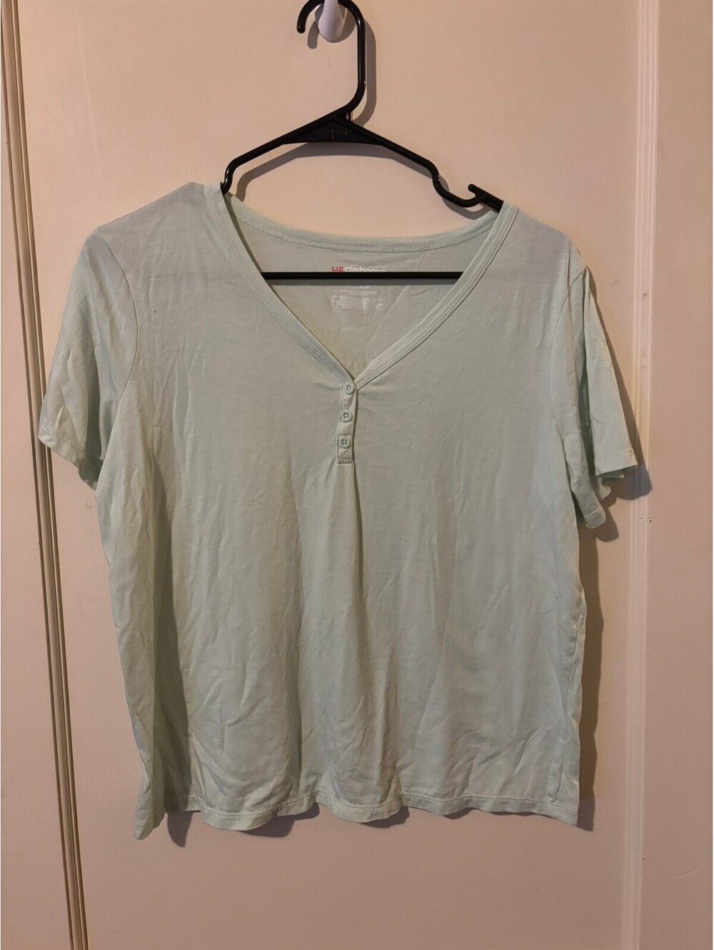 Liz Claiborne Light Green Short Sleeve Sleepwear Top Size S